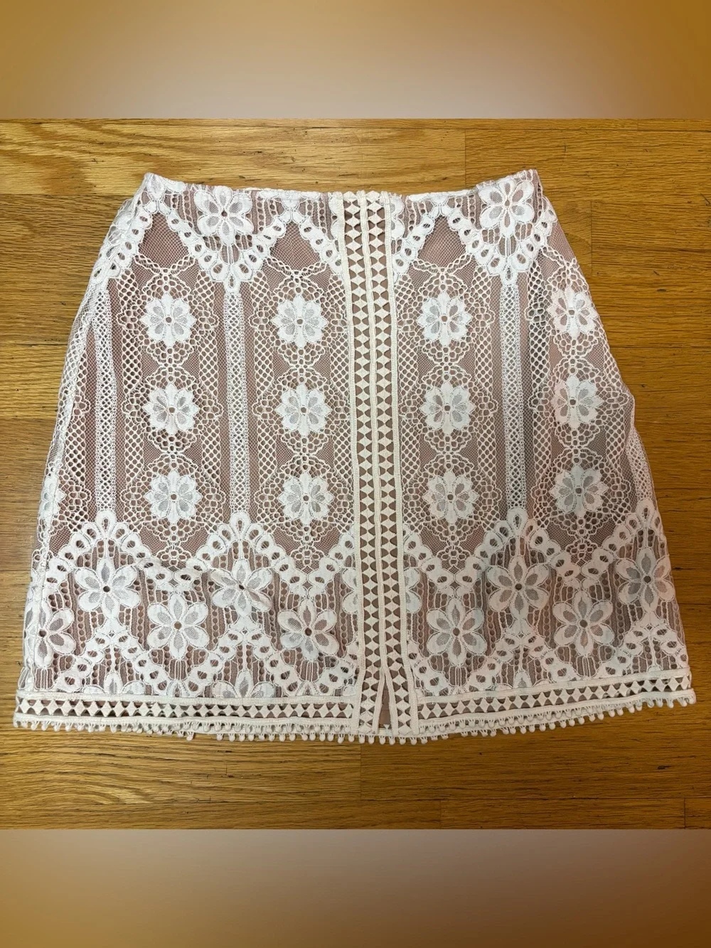For Love & Lemons Florence Floral Luxury Bride Bachelorette Wedding Lace Skirt L